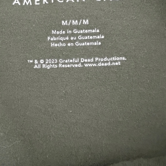 American Eagle Olive Green Grateful Dead Graphic Retro Bodysuit Top Size Medium - Picture 10 of 12